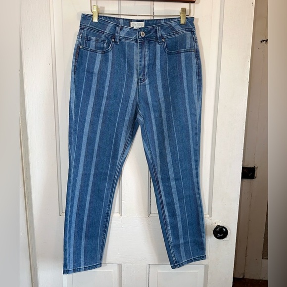 Sky and Sparrow Color Striped Skinny Jeans - Picture 3 of 5